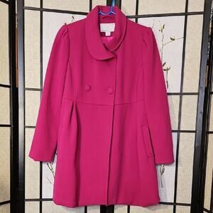 Old Navy Pink Pea Coat with Wide Collar and Flared Silhouette